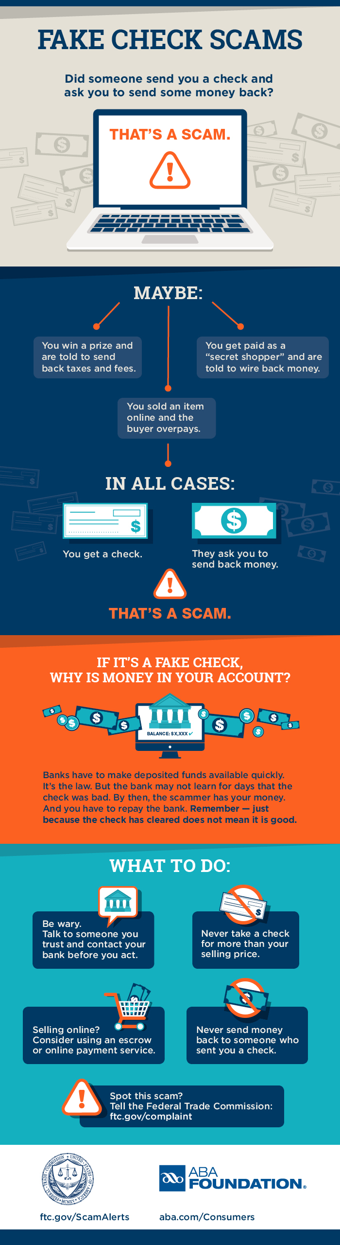 Infographic on Fake Check Scams